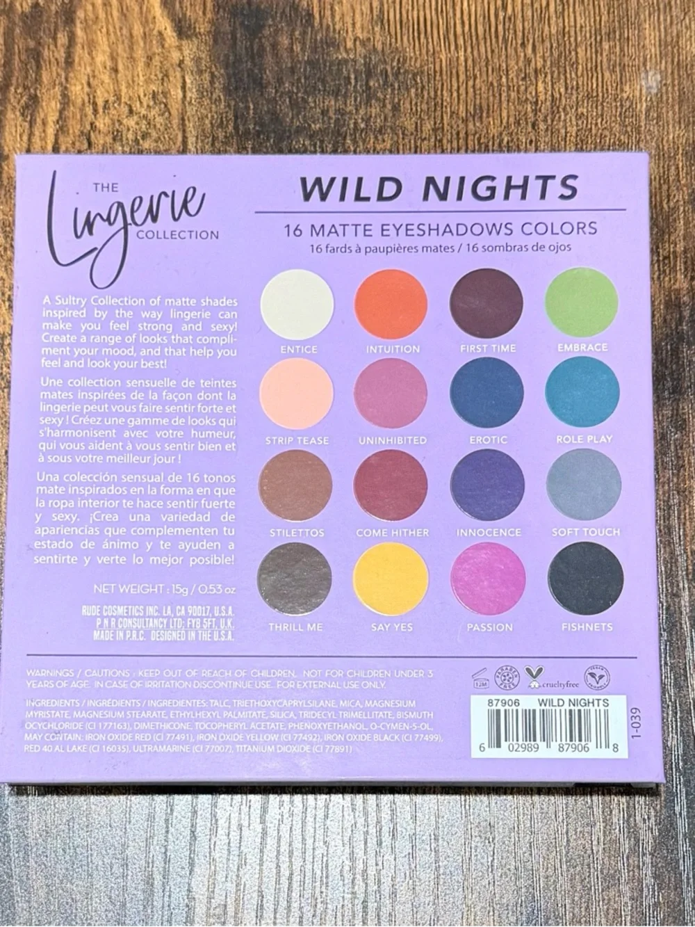Rude WILD NIGHTS The Lingerie Collection Eyeshadow Palette